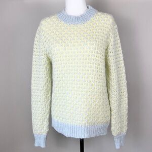 Anthropologie Yellow and Light Blue Sweater